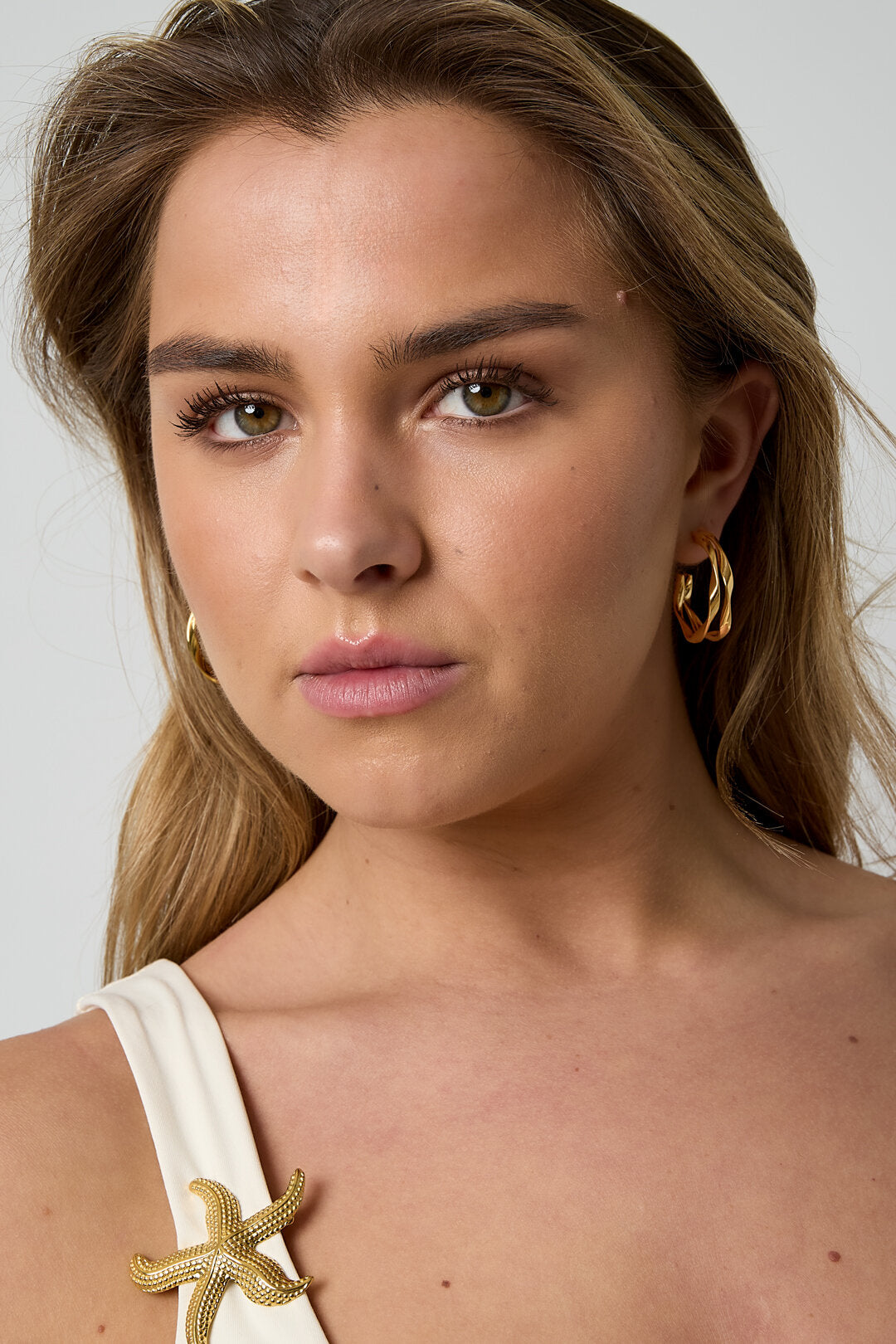 Boucles d'oreilles créoles doubles organiques