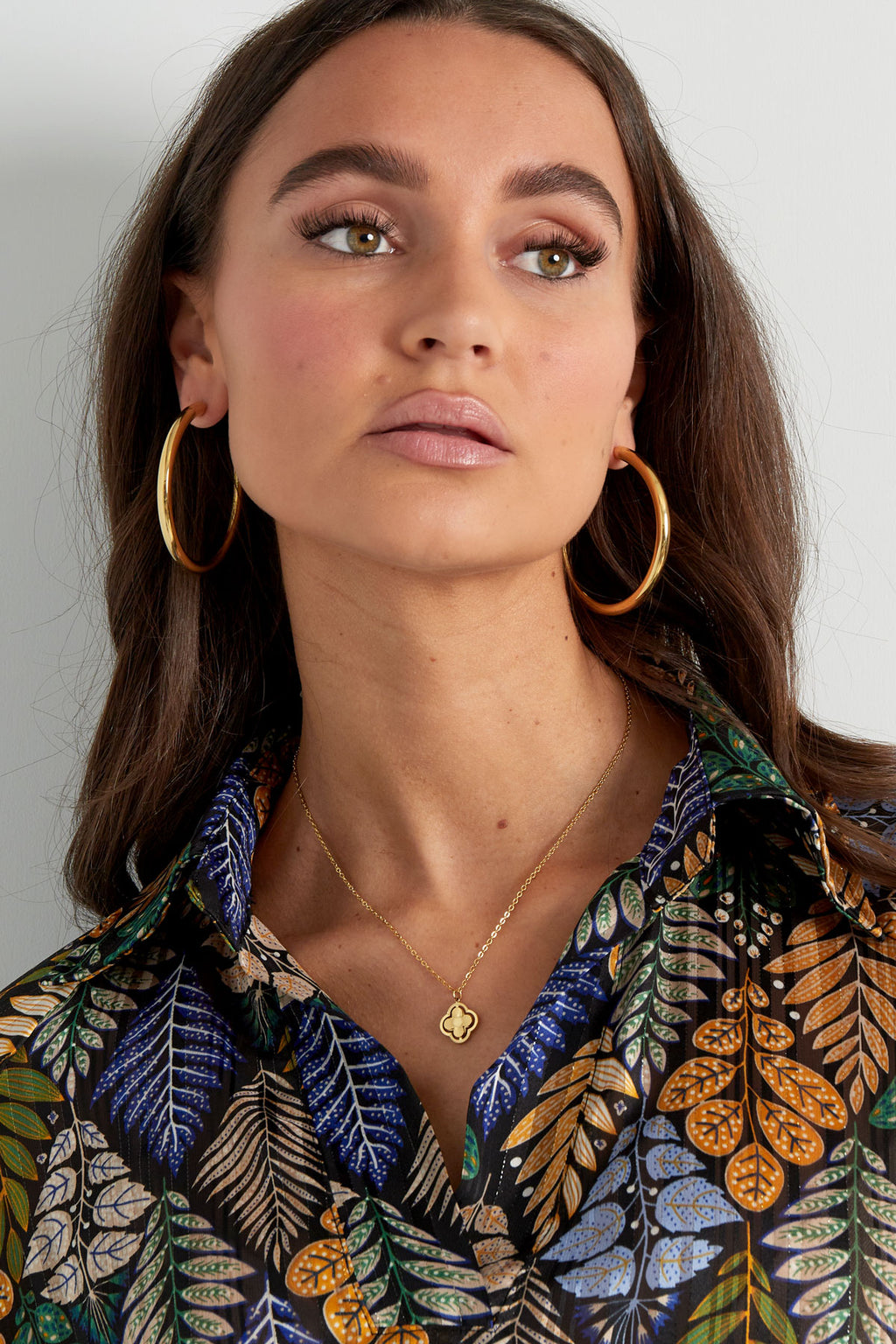 Collier double trèfle - doré