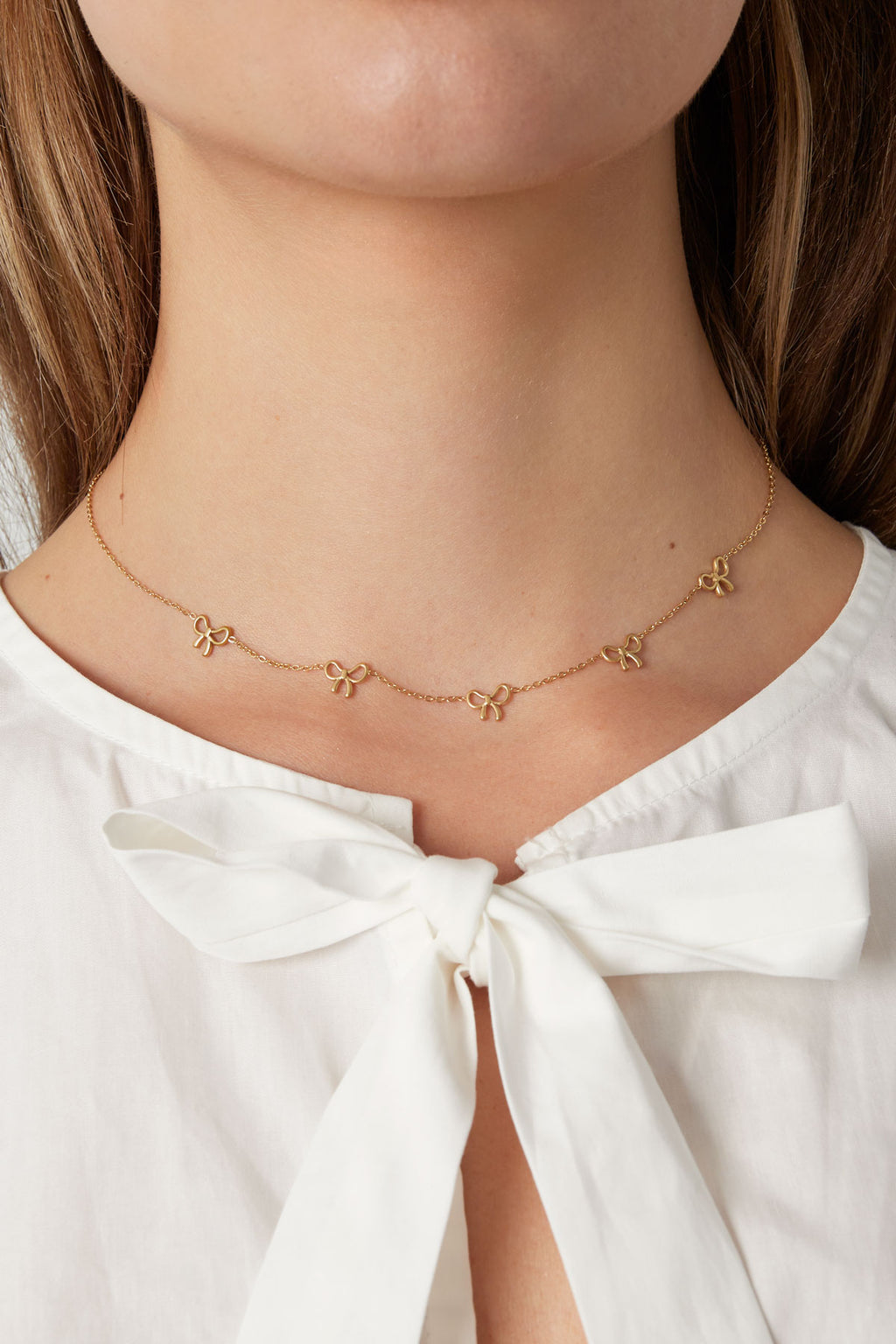 Collier Charming Bows - doré