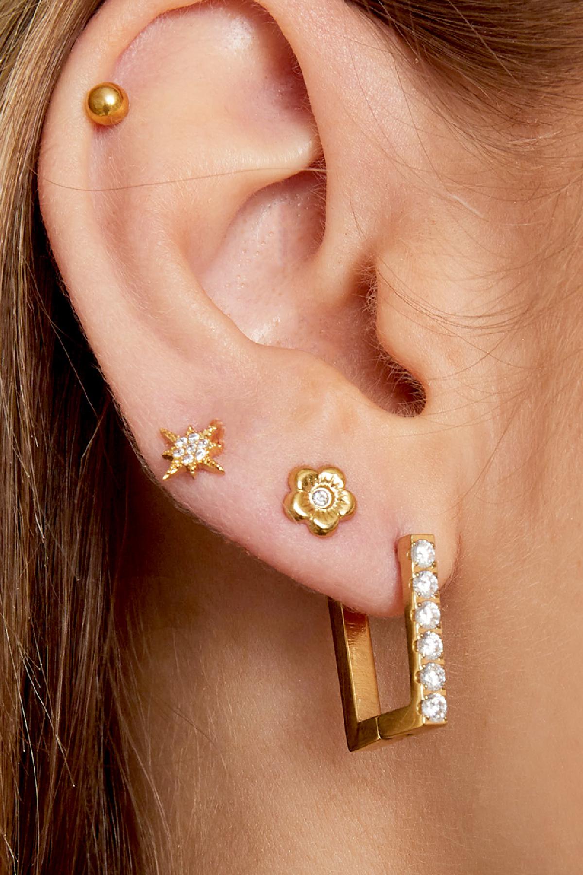 Boucles d'oreilles fleur en acier inoxydable