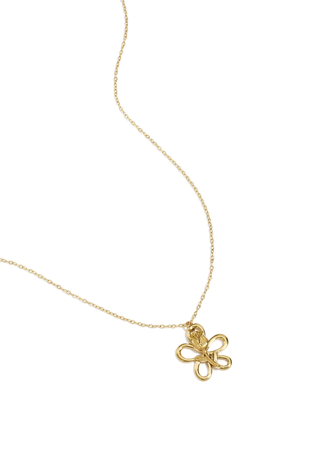 Collier avec pendentif rose sur fleur