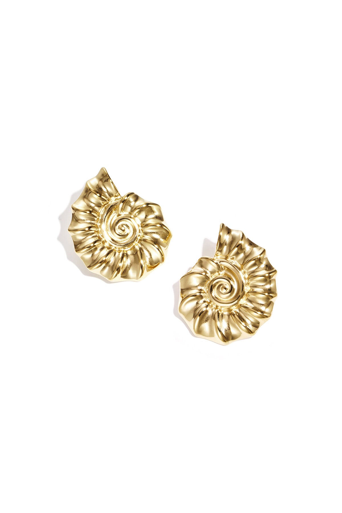 Boucles d'oreilles pendantes en forme de coquillage spirale