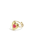Bague ajustable avec cœur coloré