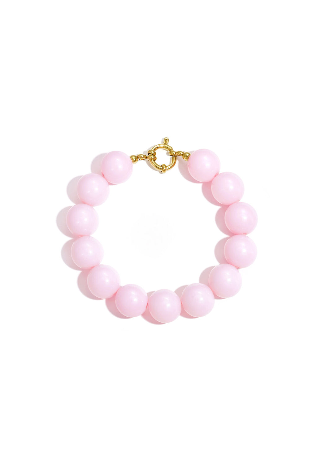 Bracelet à grosses perles et fermoir sur le devant