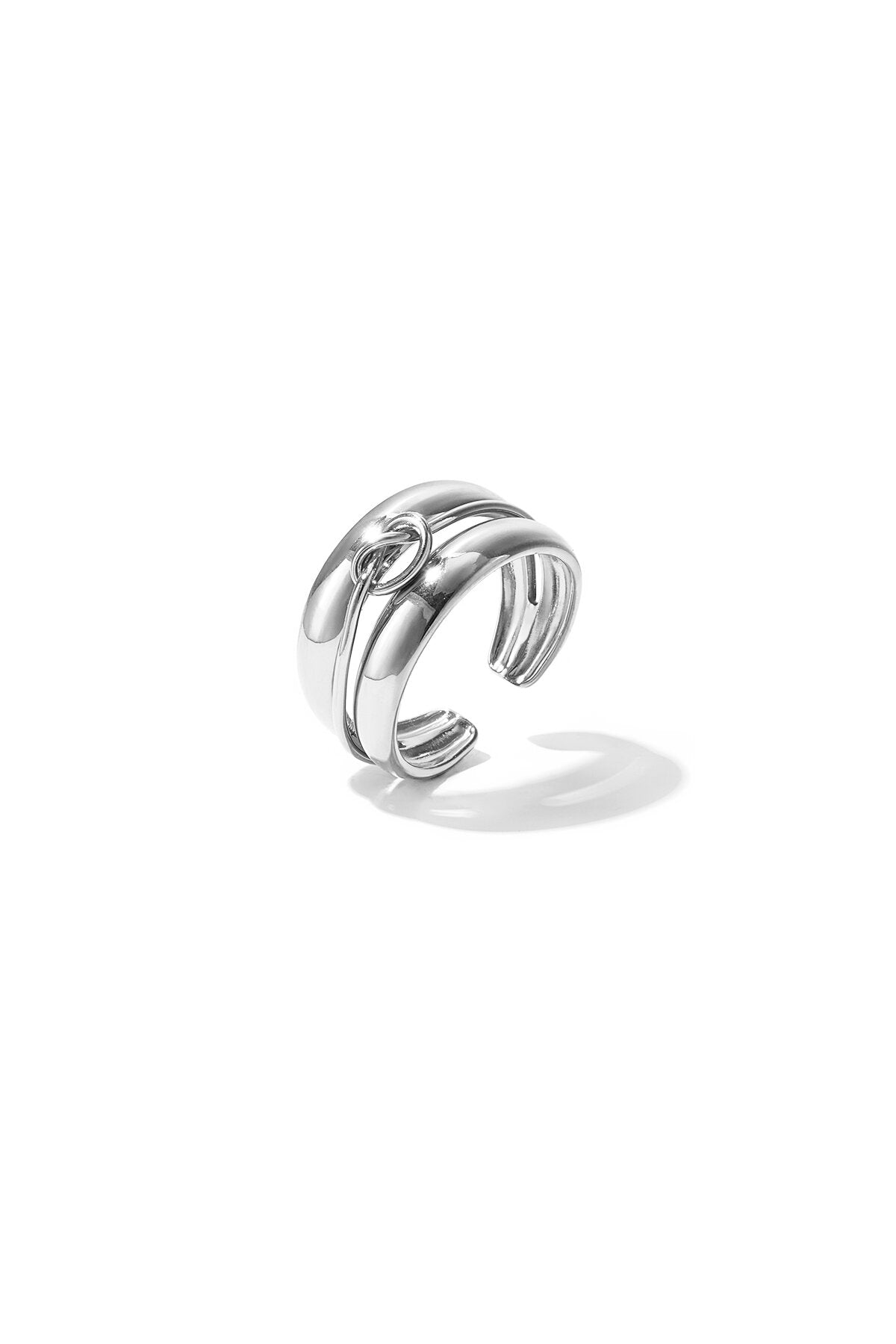 Bague à plusieurs rangs avec détail torsadé minimaliste