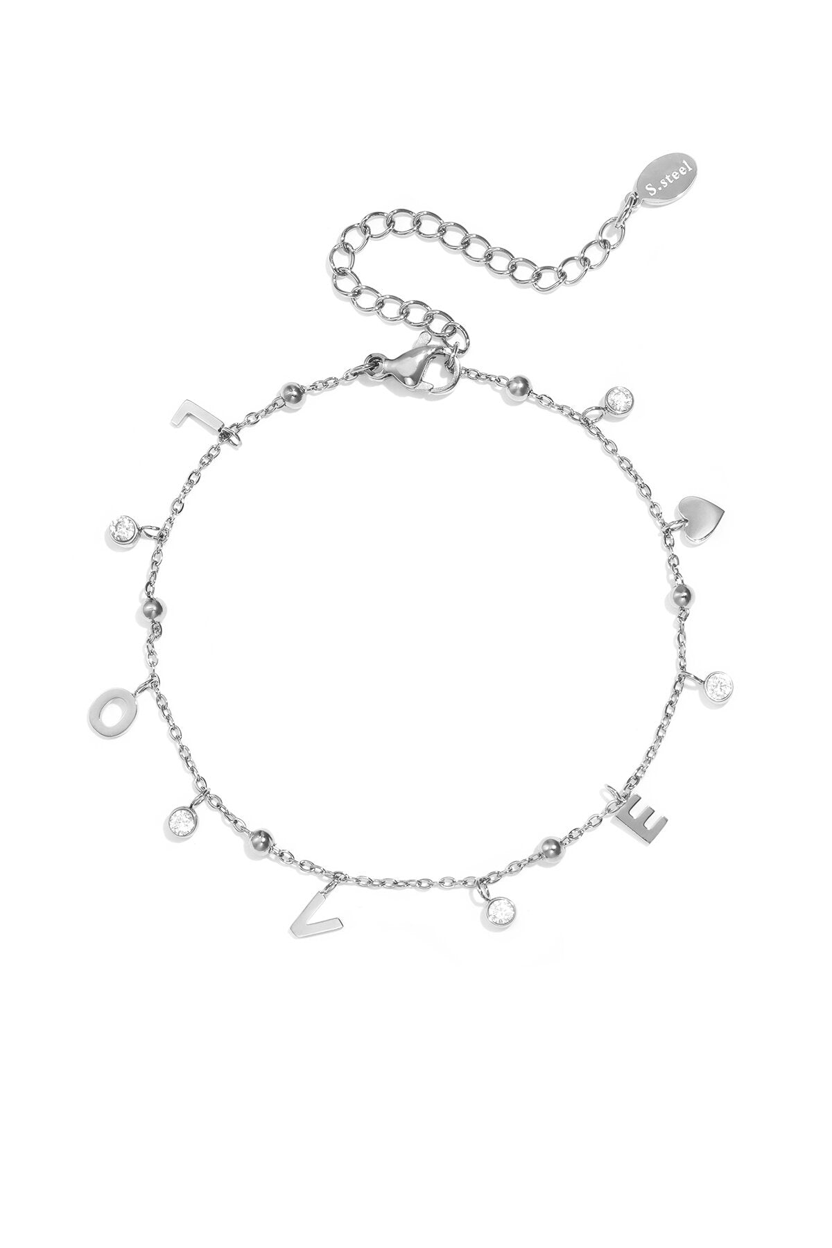 Bracelet d'amour avec pierres pendantes