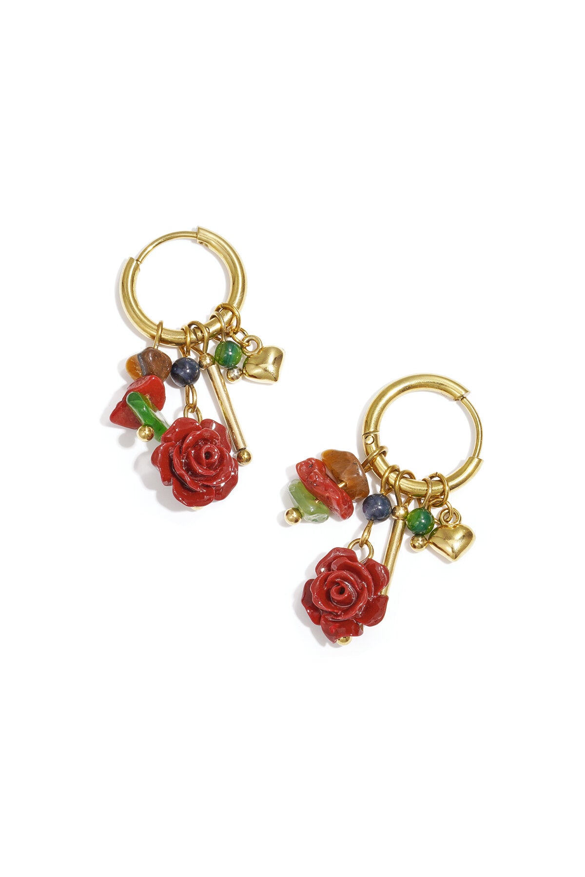 Boucles d'oreilles pendantes en acier inoxydable, style décontracté et simple, série Fleur, bijoux pour femmes