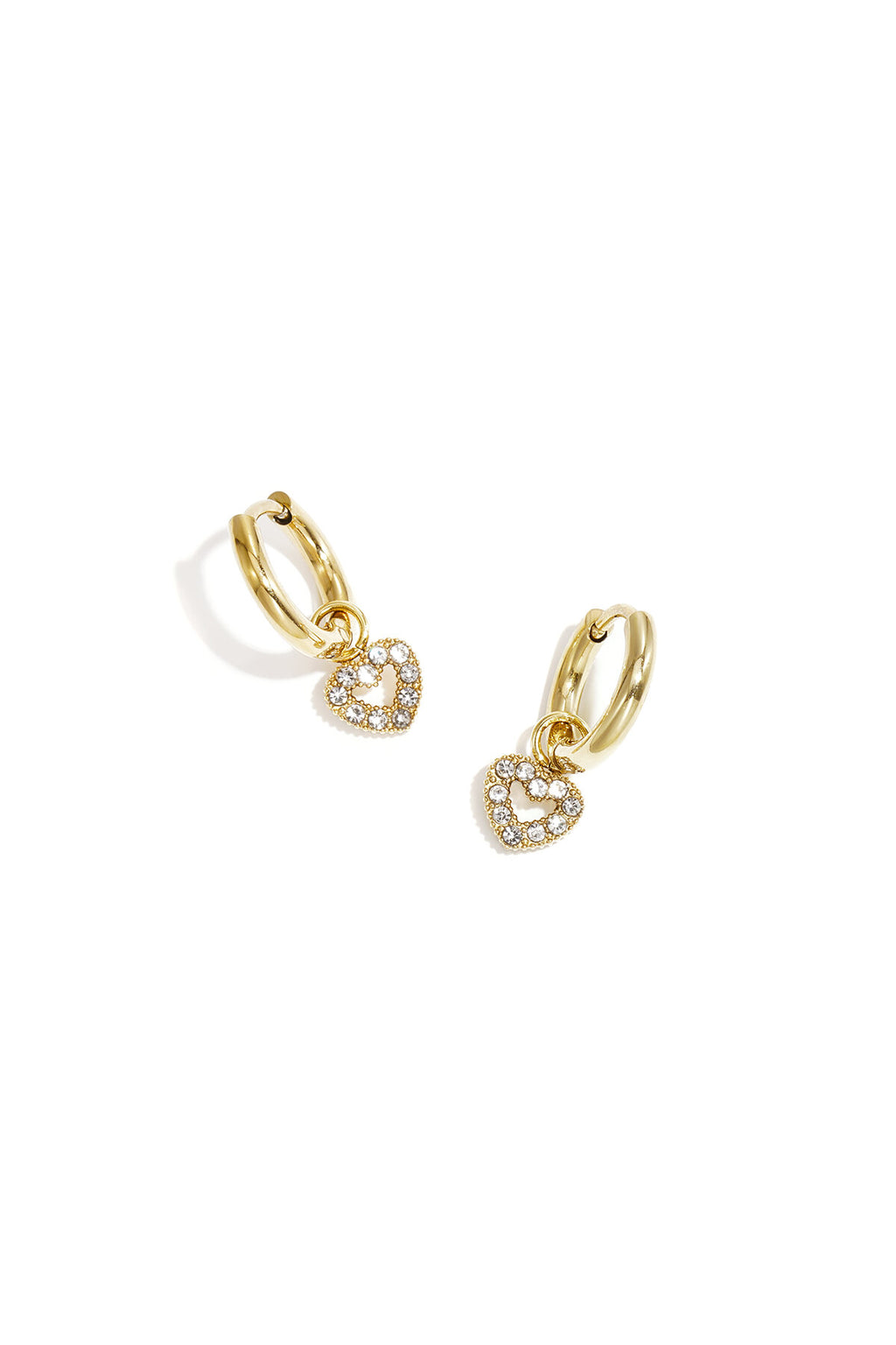 Boucles d'oreilles avec breloque en forme de cœur décoré