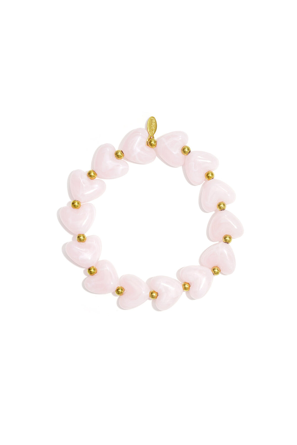 Bracelet élastique en perles en forme de cœur