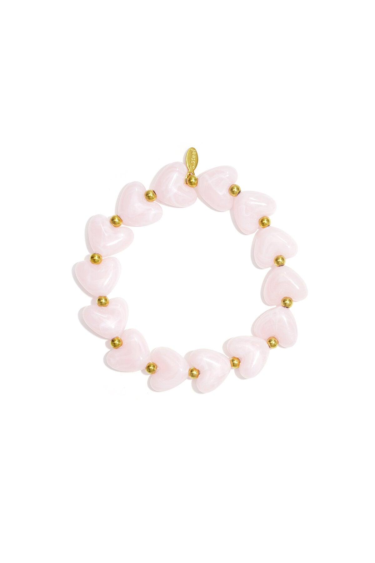 Bracelet élastique en perles en forme de cœur