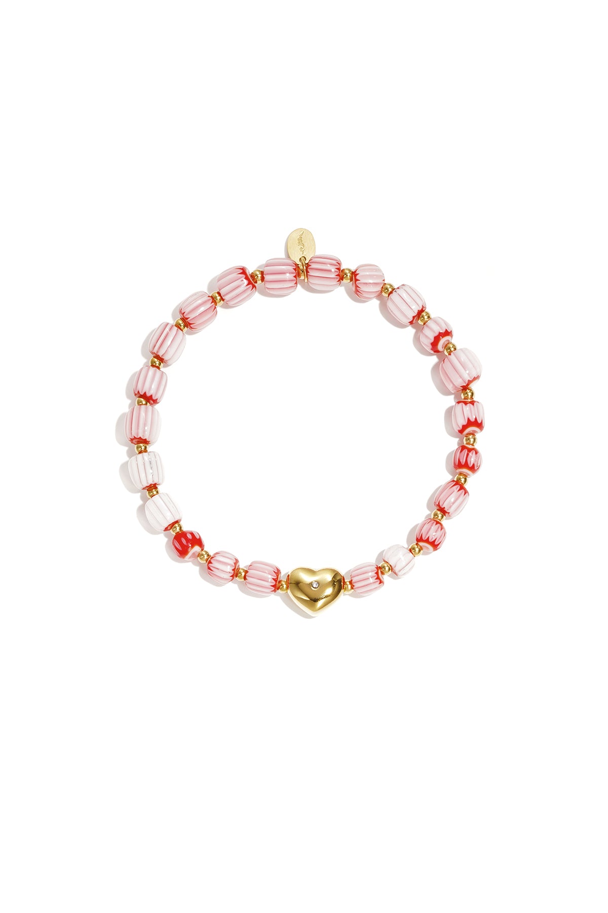 Bracelet de perles avec un centre en forme de cœur