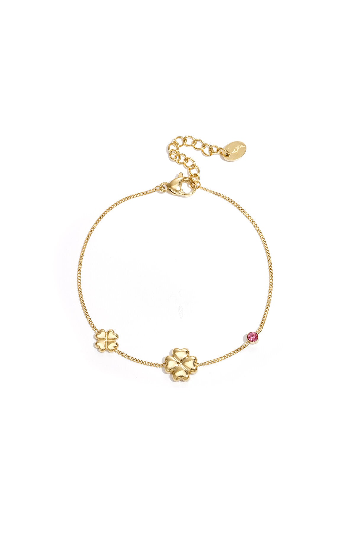 Bracelet orné de trèfles et de pierres colorées