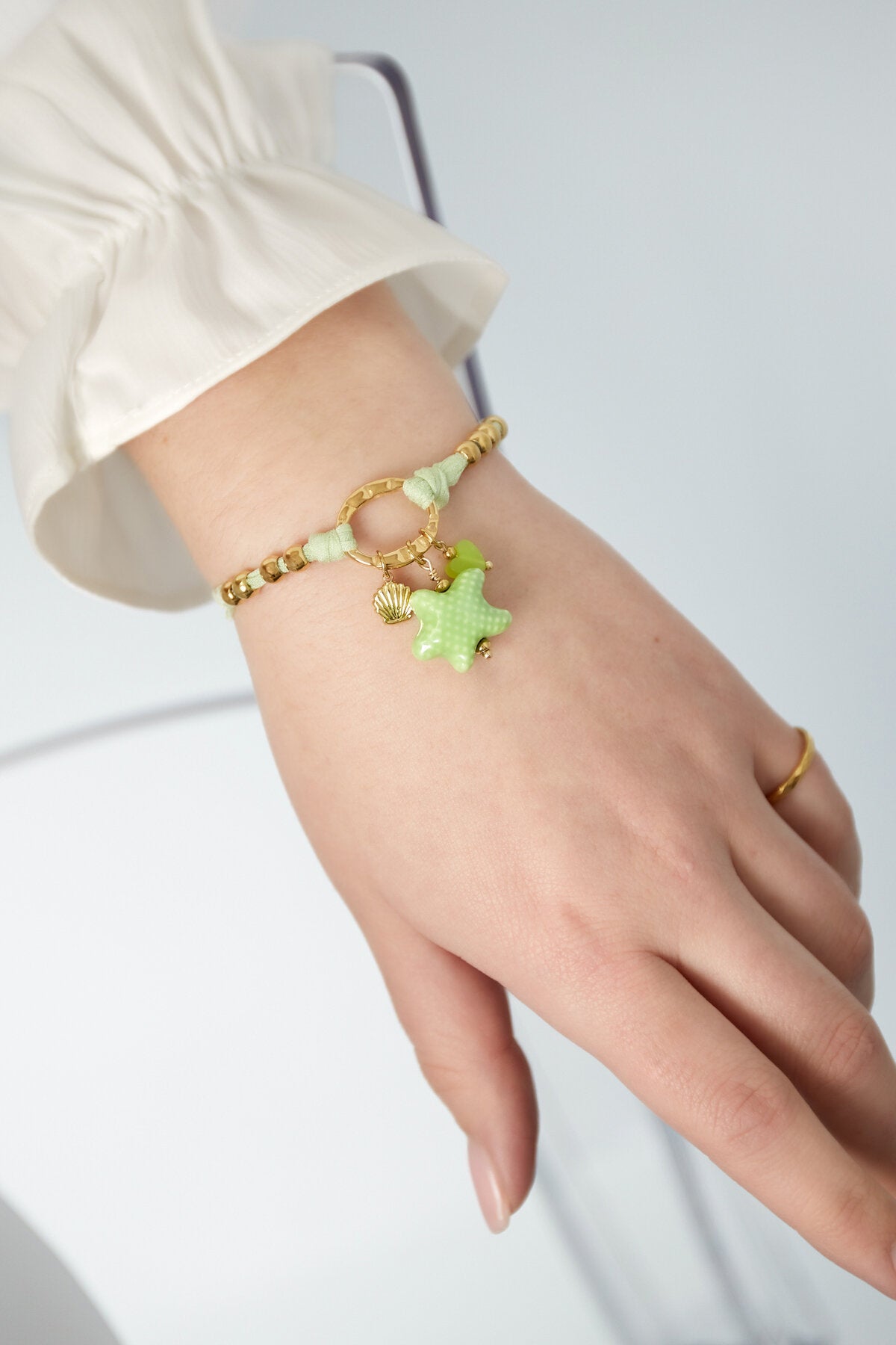 Bracelet étoilé - Couleur vert et or