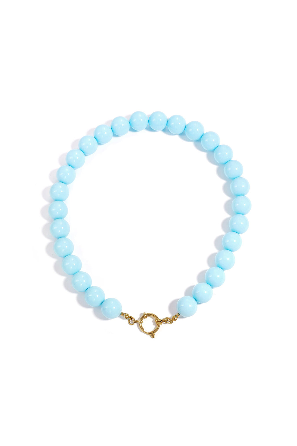 Collier à grosses perles et fermeture sur le devant-15mm