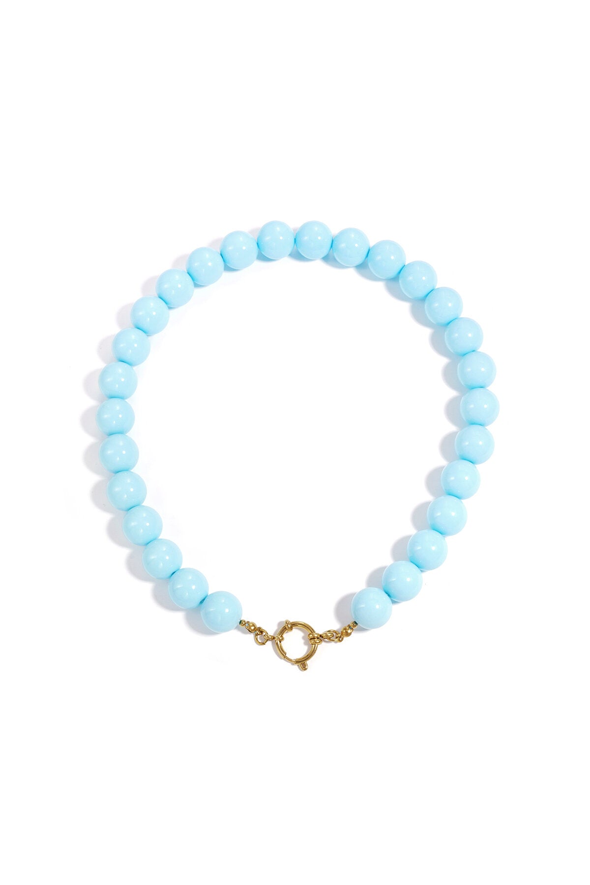 Collier à grosses perles et fermeture sur le devant-15mm