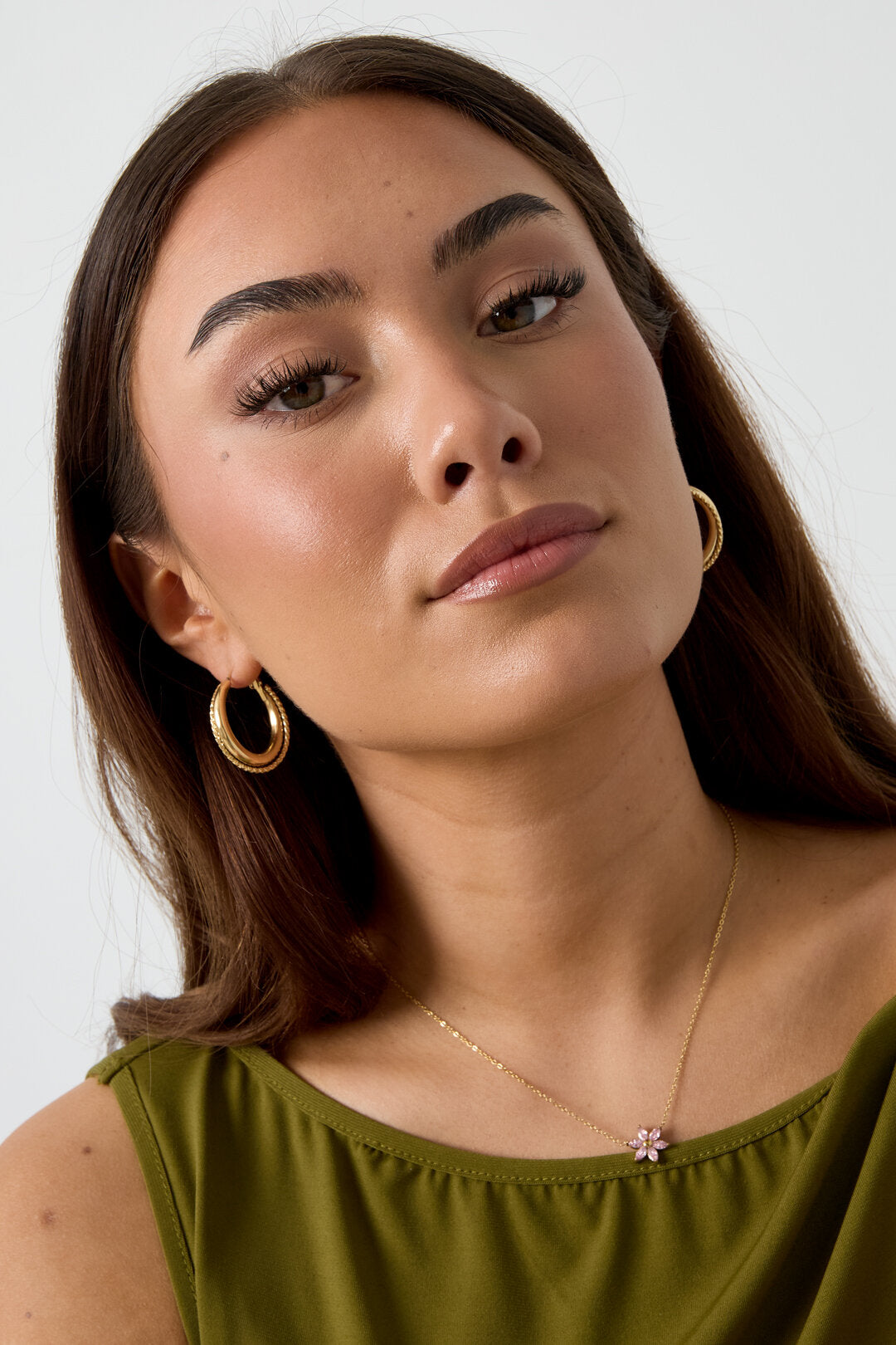 Boucles d'oreilles doubles créoles avec détail torsadé