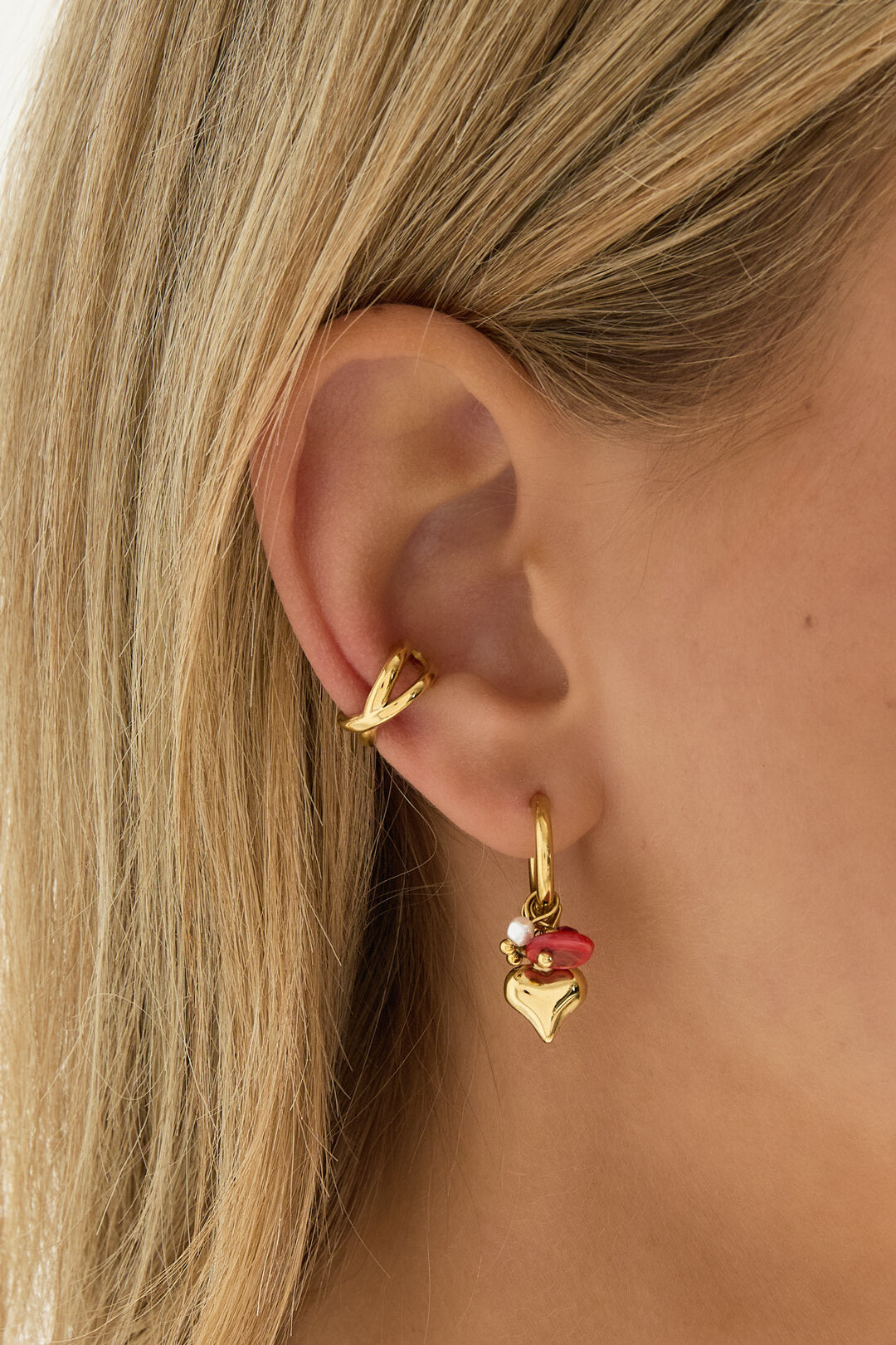 Boucles d'oreilles en acier inoxydable, lignes Simple Daily Simple Series, bijoux pour femmes