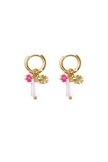 Boucles d'oreilles avec perles et breloque en forme de pièce