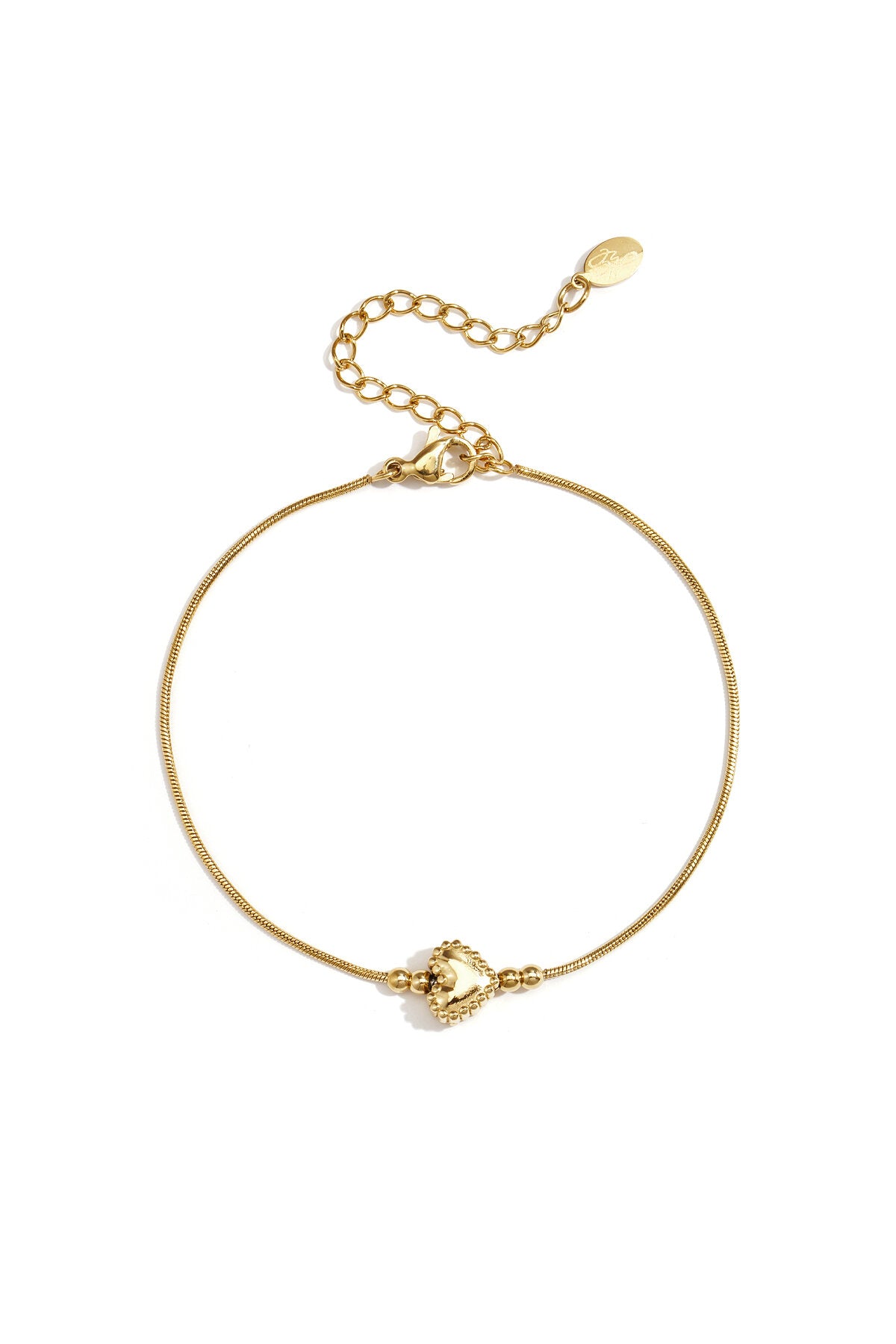 Bracelet minimaliste avec cœur décoré