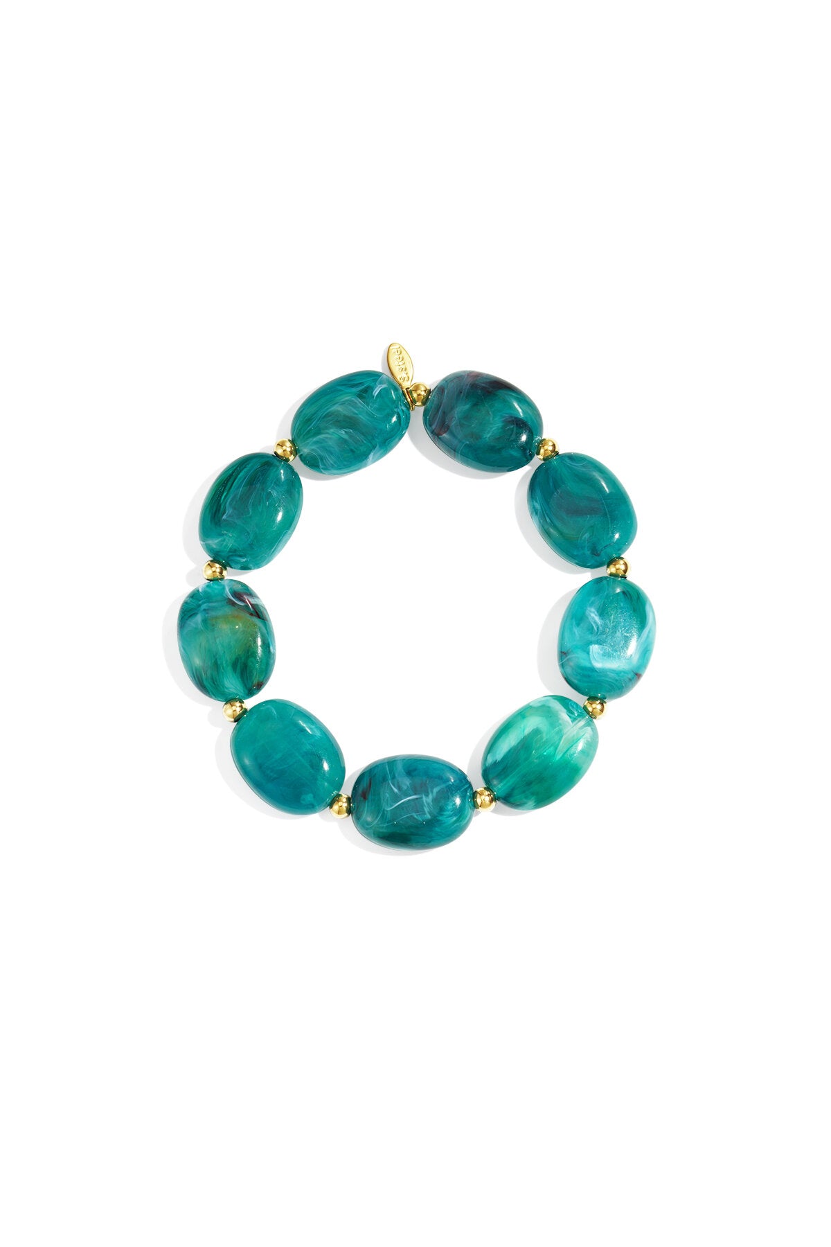 Bracelet de perles ovales et dorées