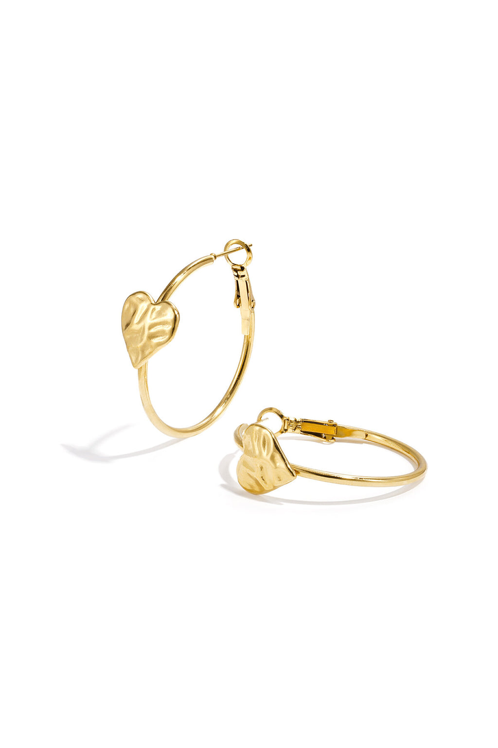 Boucles d'oreilles créoles avec cœur