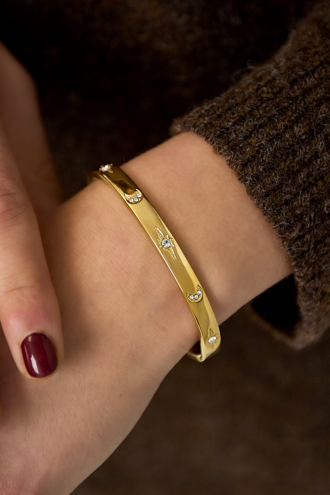 Bracelets en acier inoxydable à pois, série décontractée et simple pour le quotidien, bijoux pour femmes