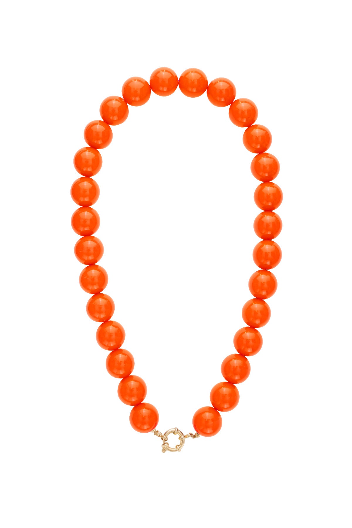 Collier à grosses perles et fermeture sur le devant-15mm