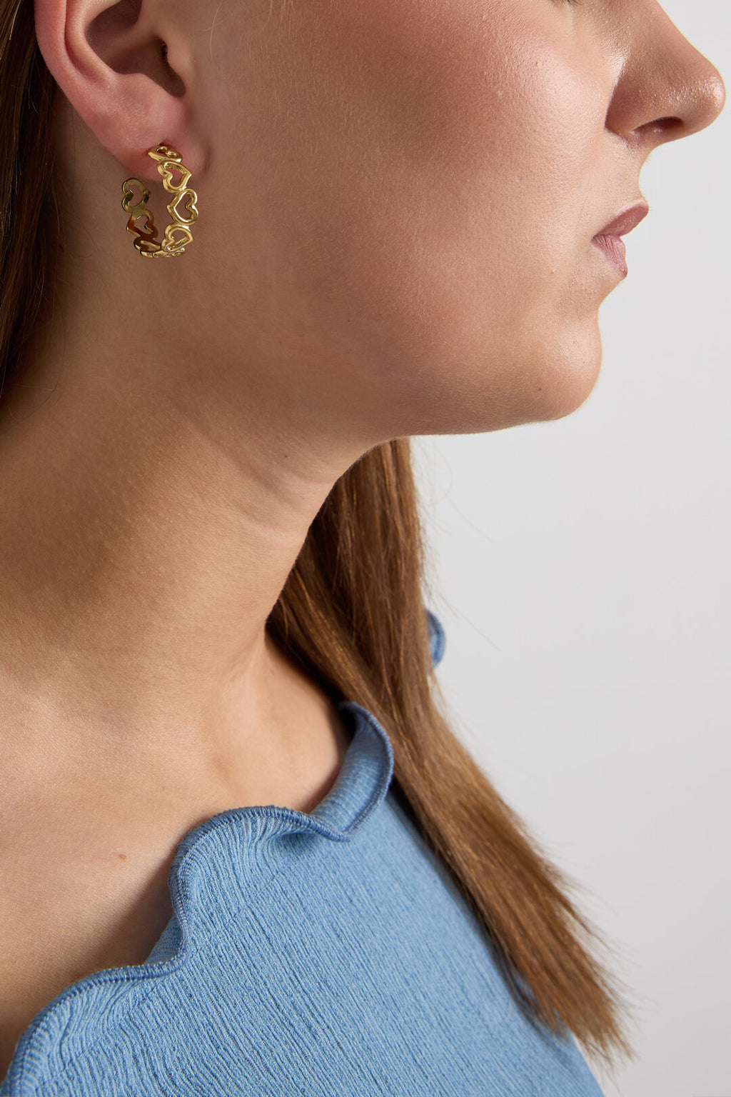 Boucles d'oreilles créoles à cœurs alternés