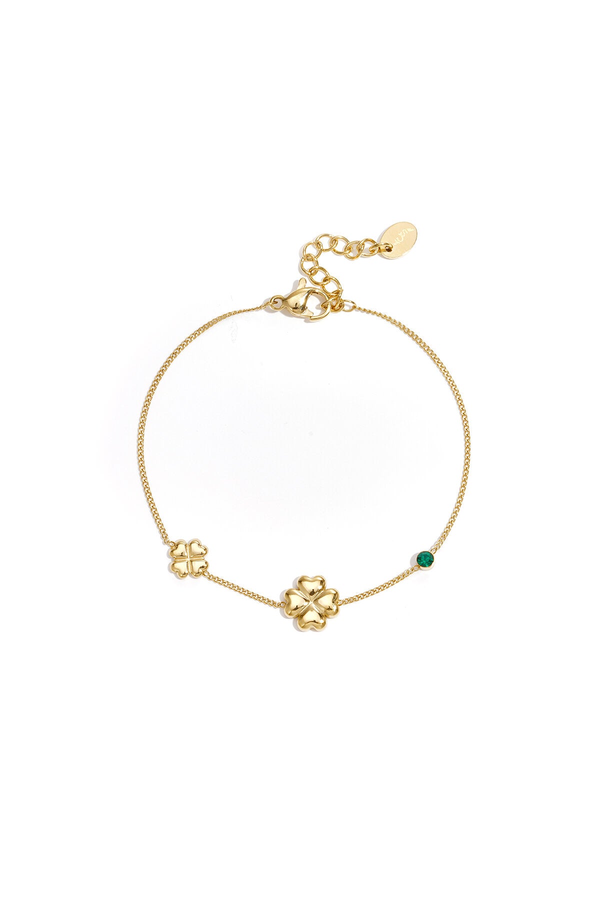 Bracelet orné de trèfles et de pierres colorées