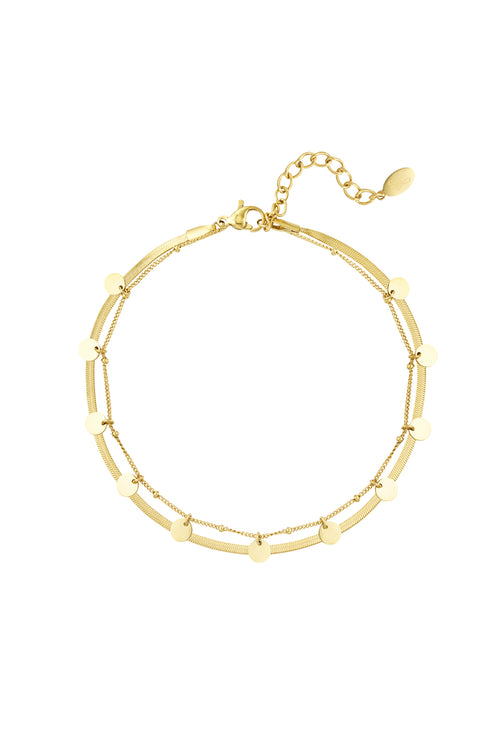 bracelet de cheville cercles double couche
