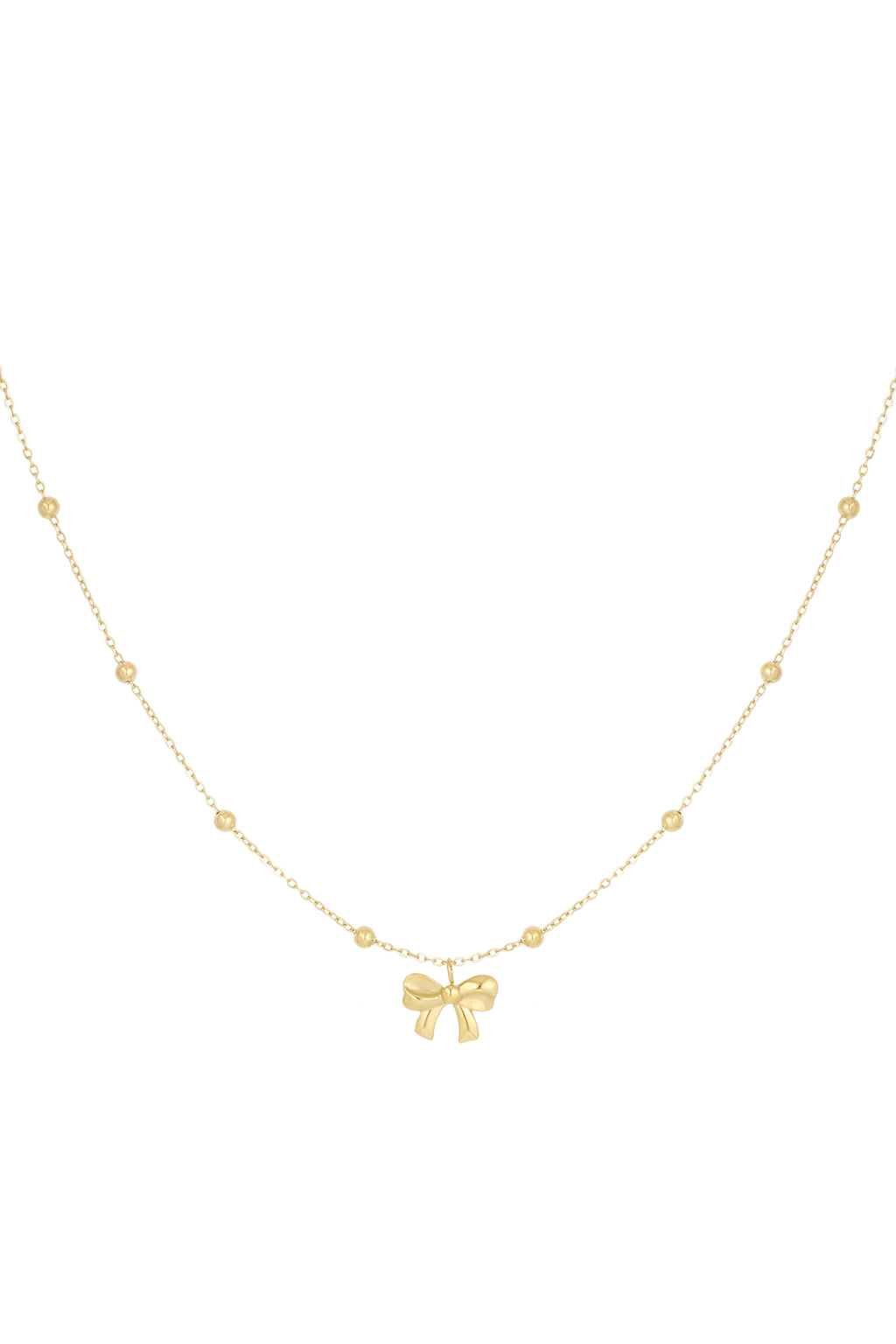 Collier avec boules et noeud - doré