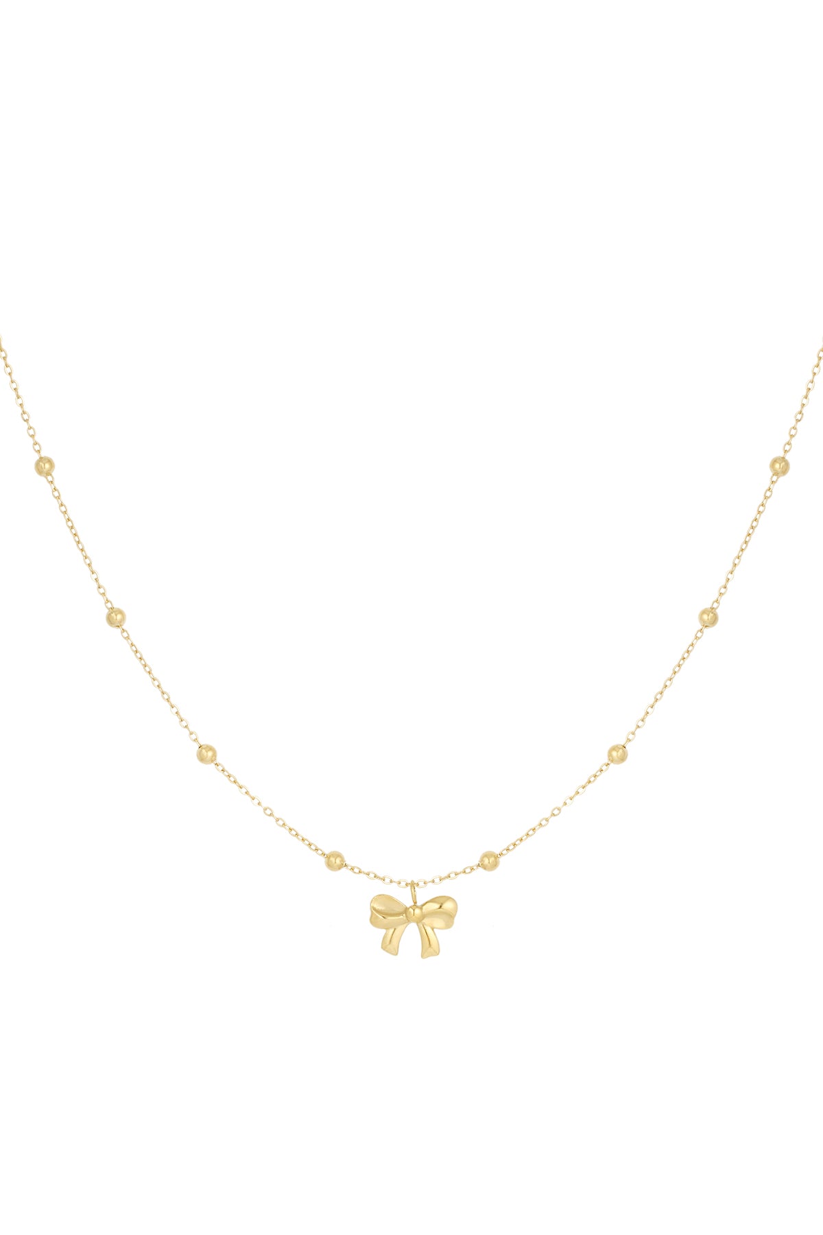 Collier avec boules et noeud - doré