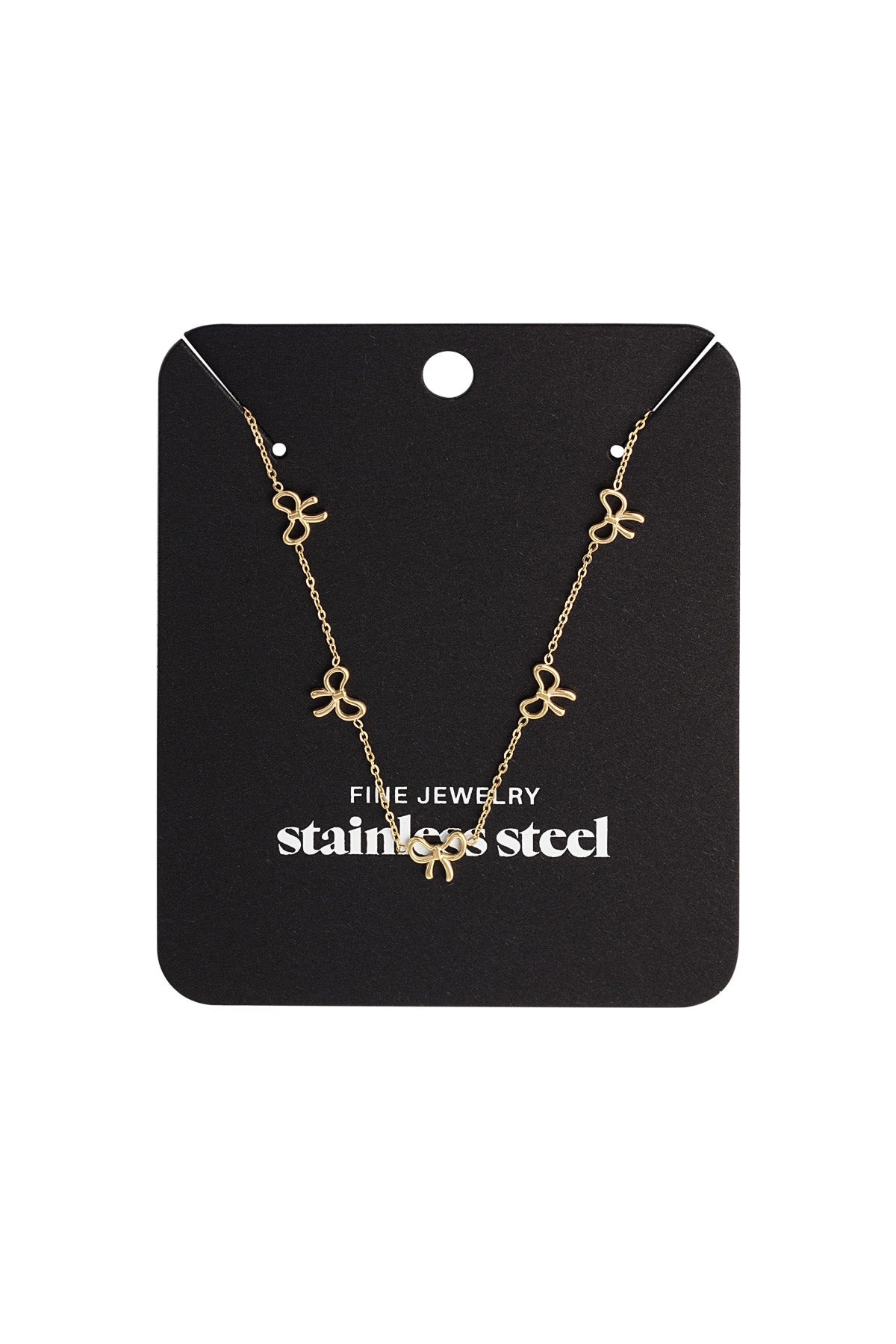 Collier Charming Bows - doré