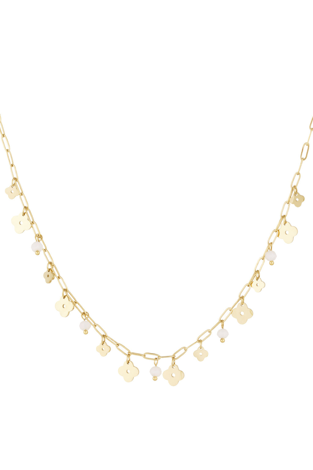 Collier trèfle basic - Couleur or vert