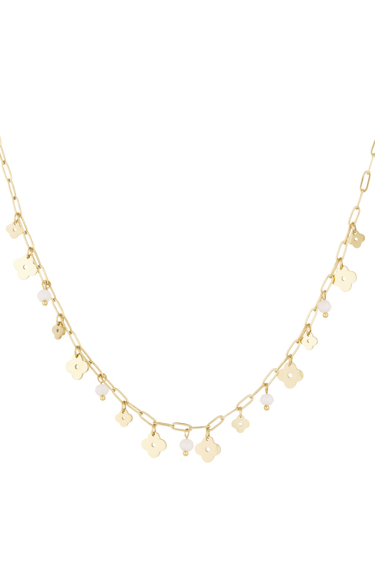 Collier trèfle basic - Couleur or vert