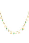 Collier trèfle basic - Couleur or vert