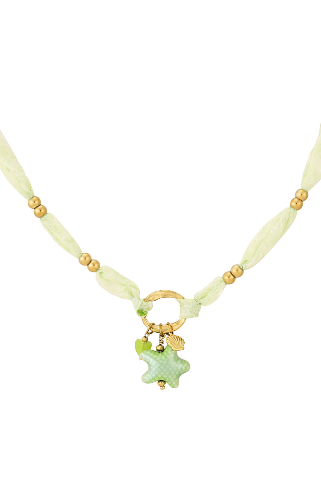 Collier étoilé - Couleur vert et or