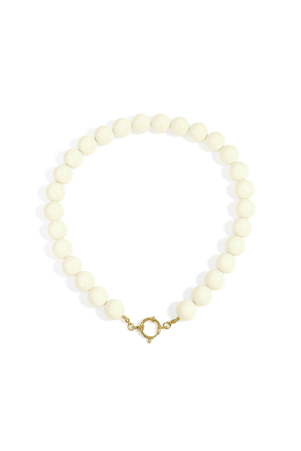 Collier à grosses perles et fermeture sur le devant-15mm
