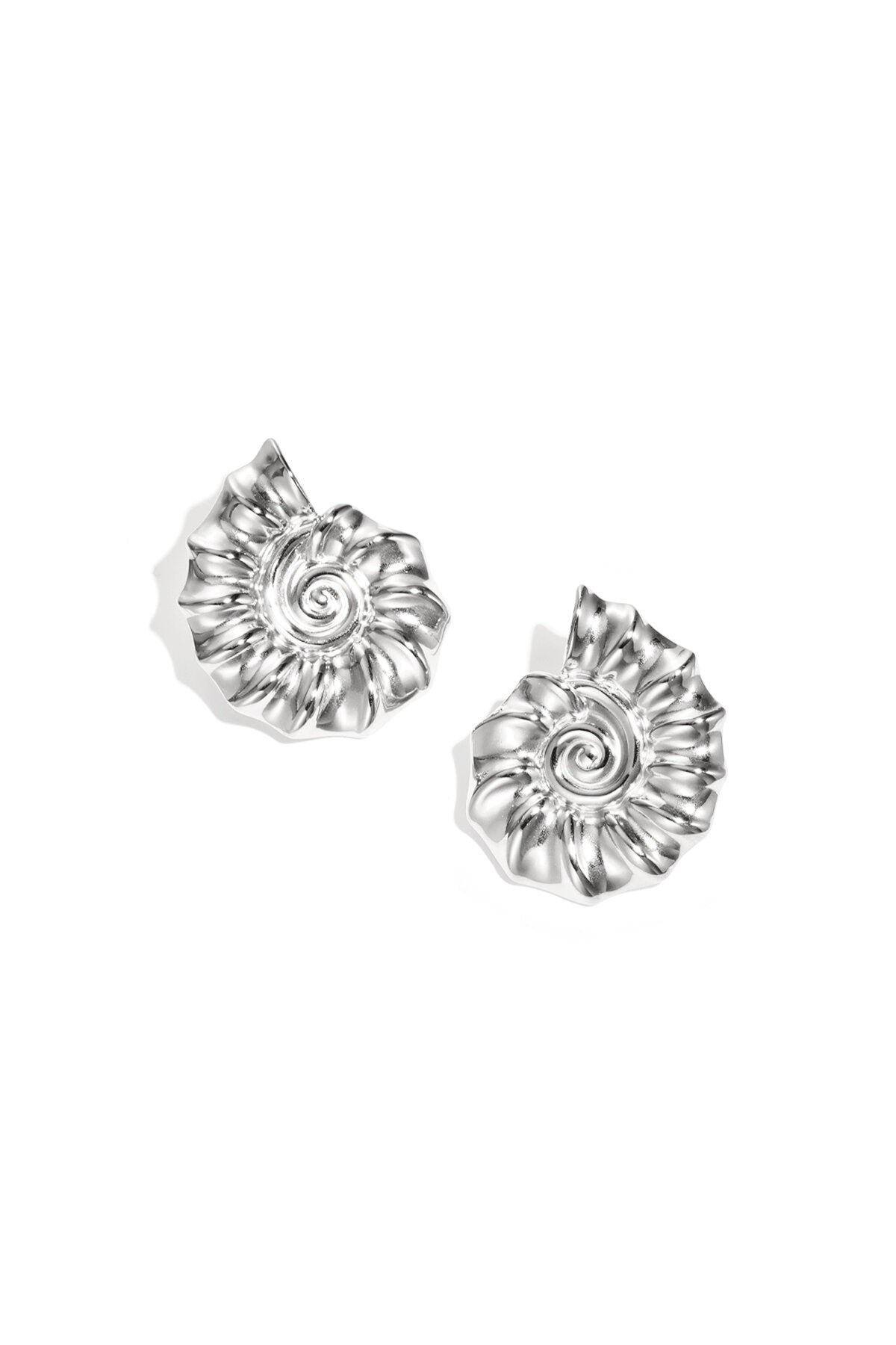 Boucles d'oreilles pendantes en forme de coquillage spirale