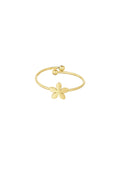 Bague basique unie avec fleur