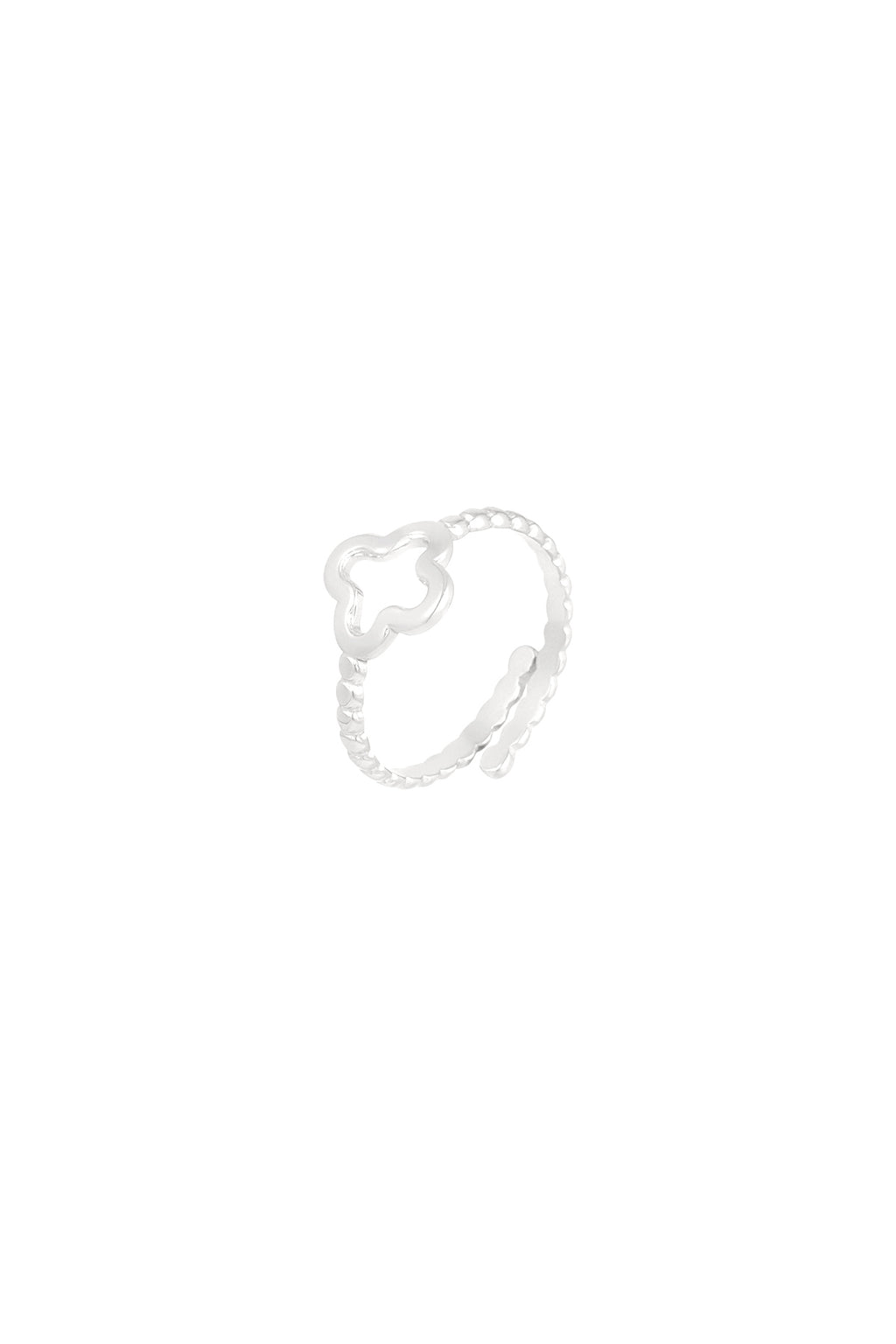 Bague torsadée avec trèfle - dorée