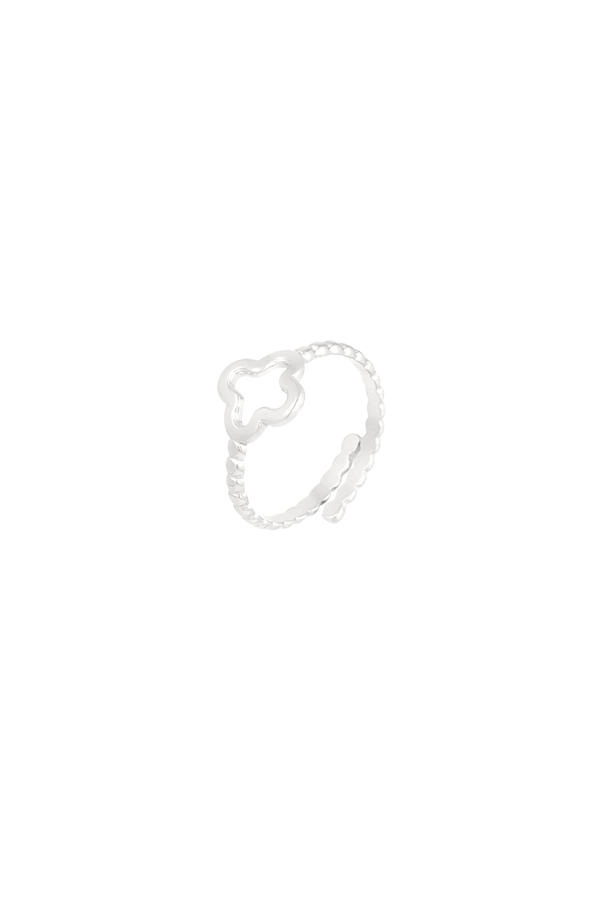 Bague torsadée avec trèfle - dorée