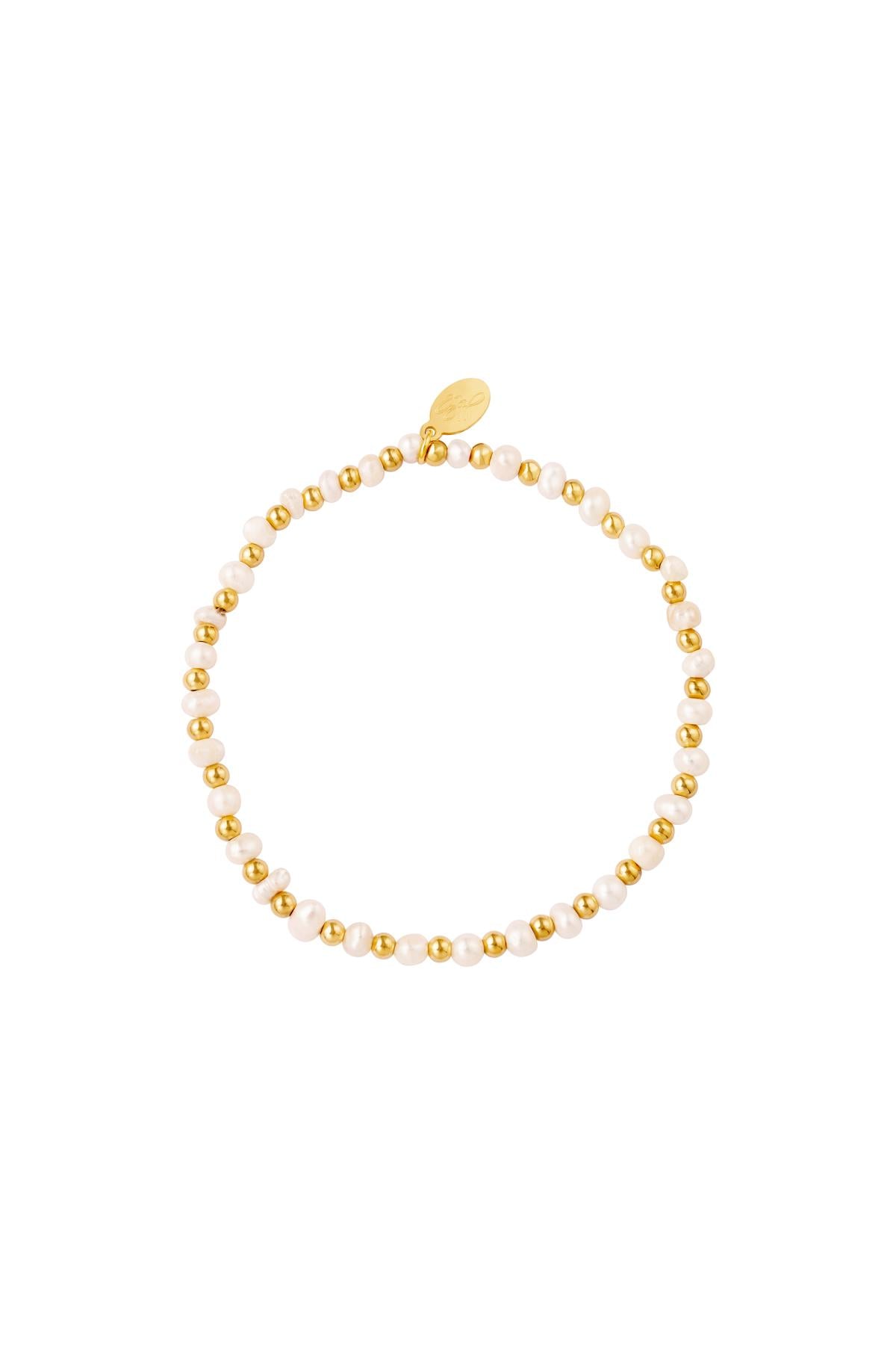 Bracelet perles Couleur or Acier inoxydable