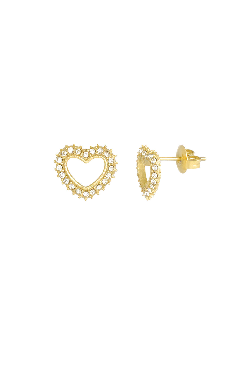 puces d'oreilles coeur diamant