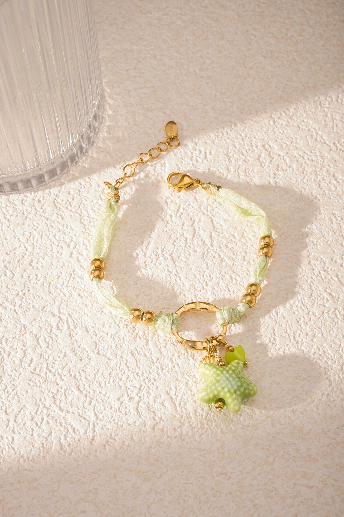 Bracelet étoilé - Couleur vert et or