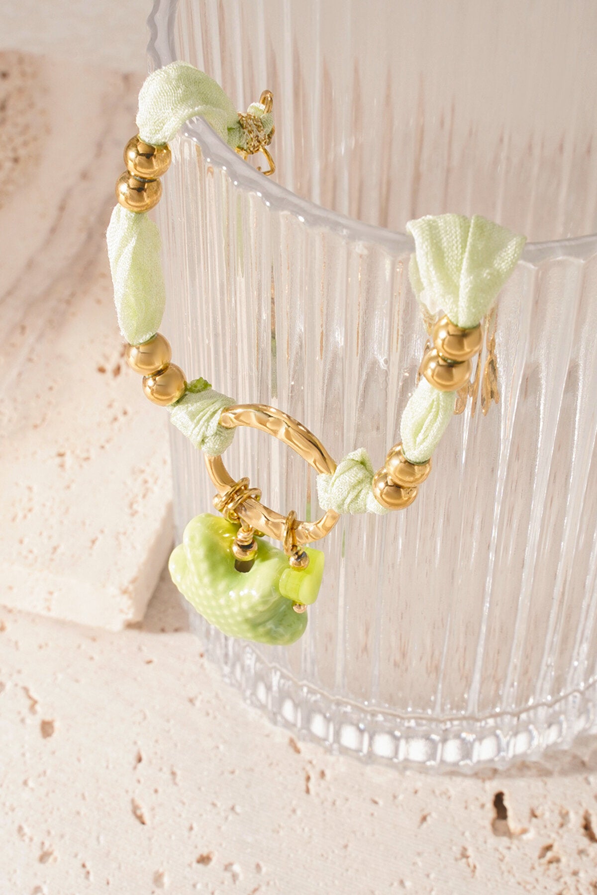Bracelet étoilé - Couleur vert et or