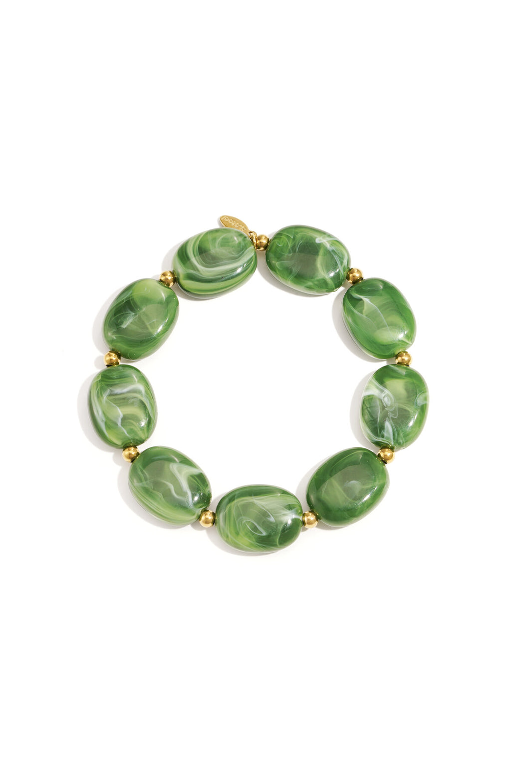 Bracelet de perles ovales et dorées