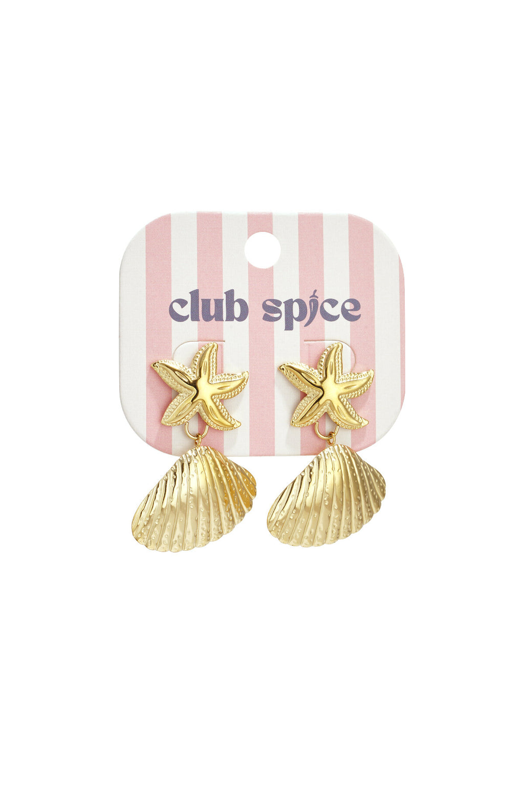 Boucles d'oreilles avec étoile de mer et coquillage