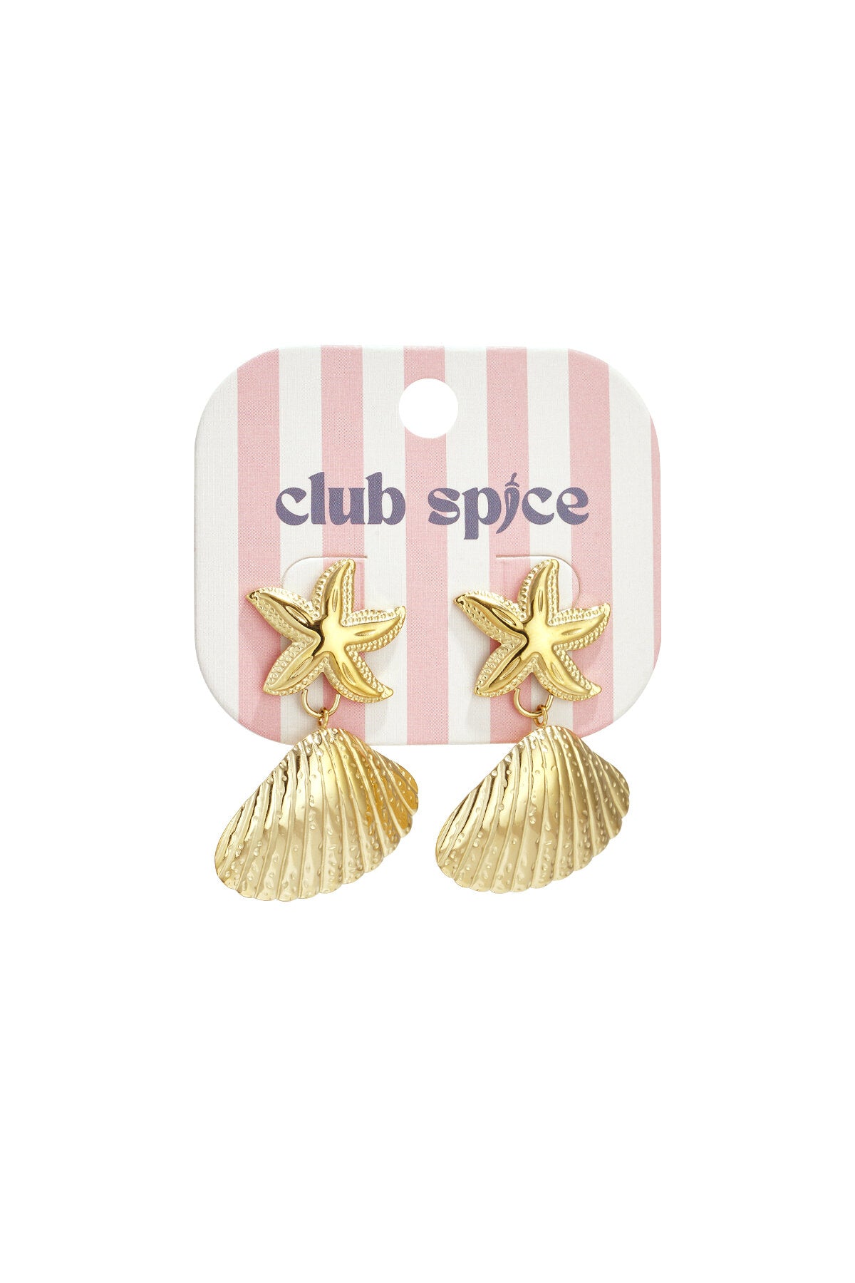 Boucles d'oreilles avec étoile de mer et coquillage