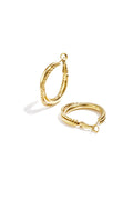 Boucles d'oreilles doubles créoles avec détail torsadé